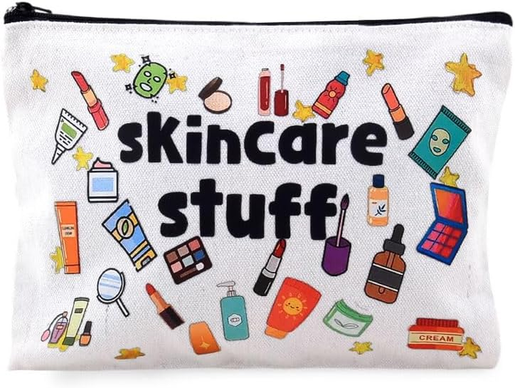 Makeup Cosmetic Bag Nail Stuff Pouch for Women Girls Christmas Birthday Gifts for Sister Niece Grandaughter Canvas Travel Bags Nail Technician Presents for Best Friends