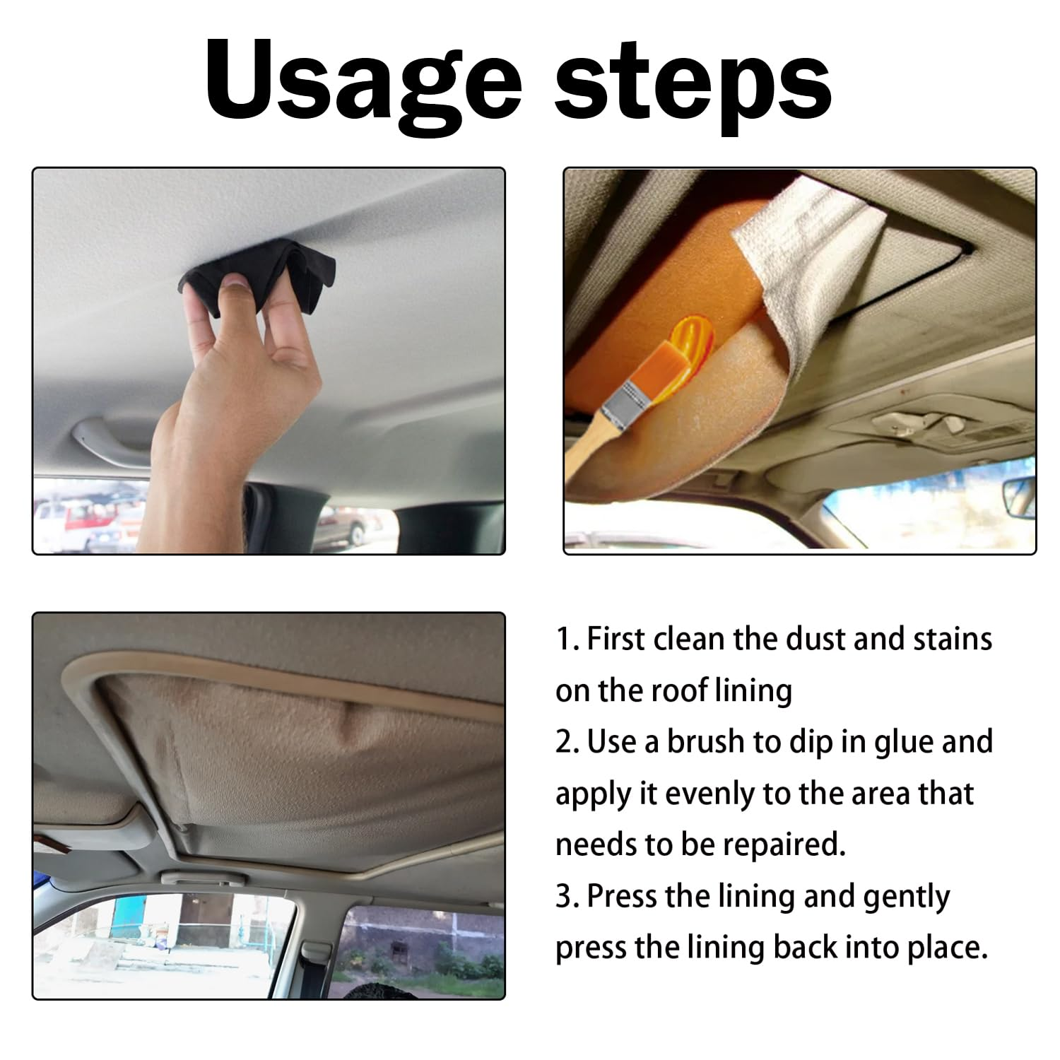 Headliner Adhesive, Headliner Glue, Car Roof Fabric Glue, Multifunctional Upholstery Glue, Quick Repair Adhesive, Suitable for Various Repairs(3.53 Oz)