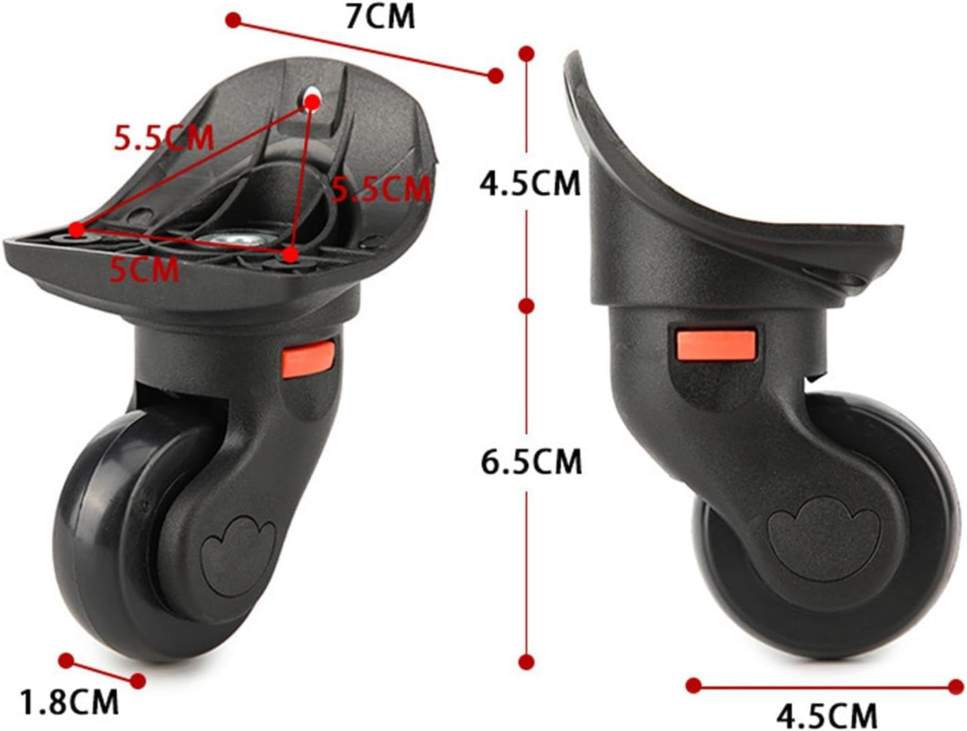 Magideal 2 Pieces Luggage Wheels Suitcase Wheels Swivel Casters Luggage Mute Wheel Durable 360 Rotation Travelling Bag Suitcase Repair Wheels image number 1