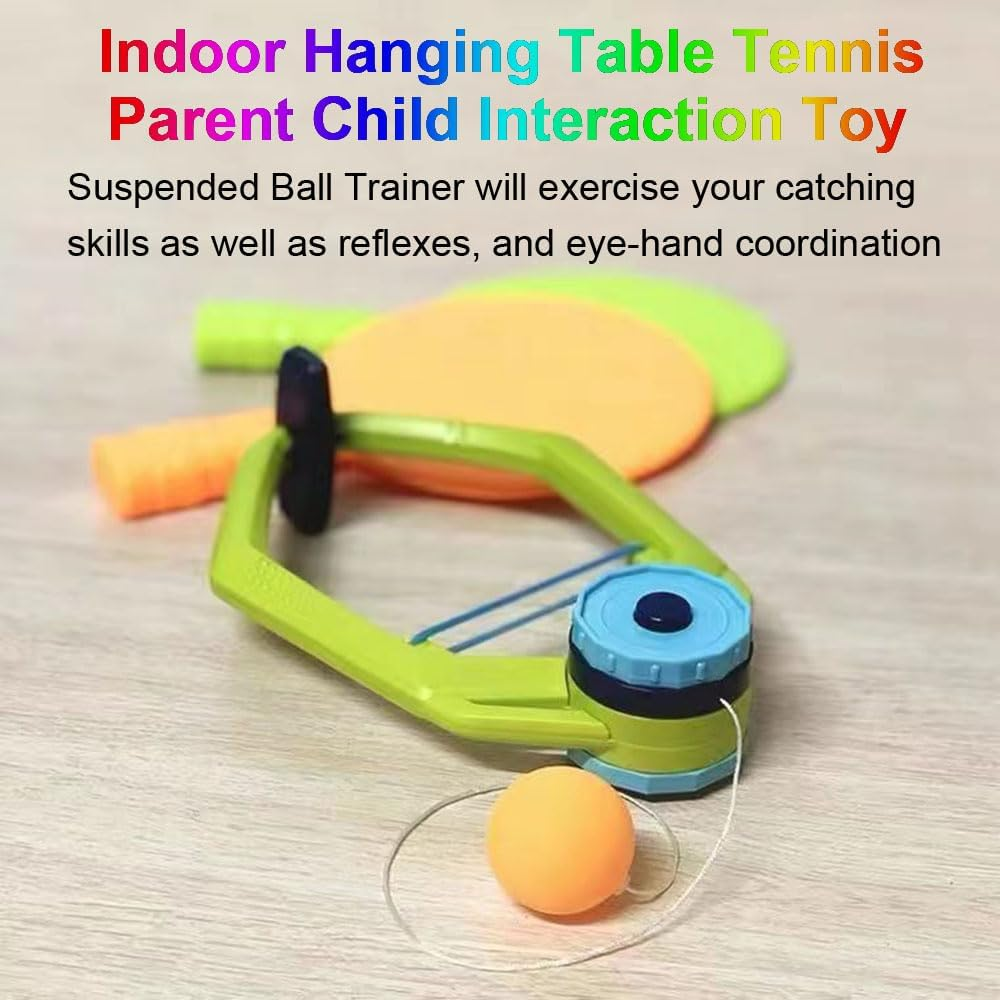 Hanging Table Tennis Trainer Set, Children'S Table Tennis Trainer, Portable Pingpong Ball Set with Ping Pong Balls&Paddle,Indoor Hanging Table Tennis, Indoor Games Toy(2 Rackets 6 Balls) image number 3