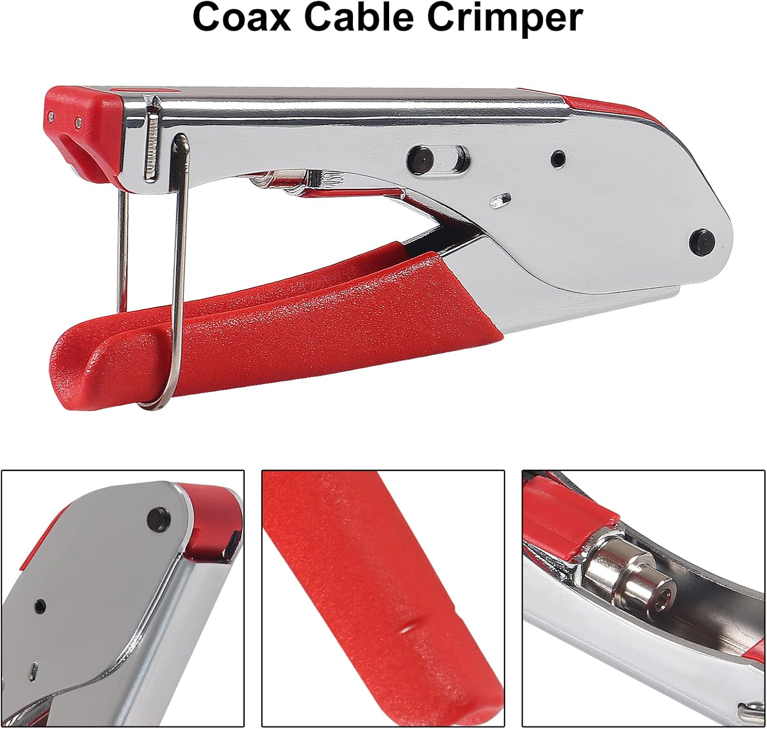 DIANN Coax Cable Crimper Coaxial Compression Tool Kit Wire Stripper with 30Pcs F RG6 RG59 Connectors image number 4