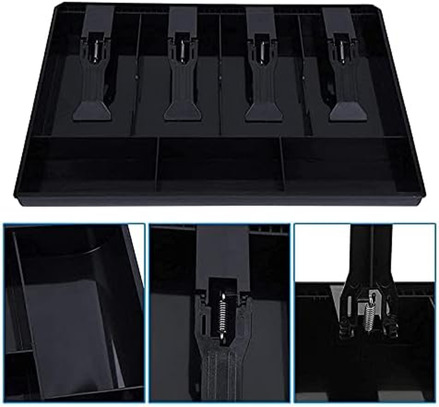 Cash Register Drawer - Tray Replacement 4 Bill/3 Coin Cash Register Insert Tray,12.6 X 9.6 X 1.4Inch image number 2