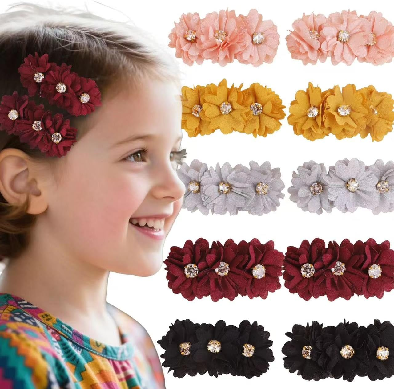 Flower Hair Clip Bfnaagirl Baby Girl Hair Bows Exquisite Hair Accessories Alligator Clips for Infants Toddlers Teen Kids Gift 3Pcs/Set