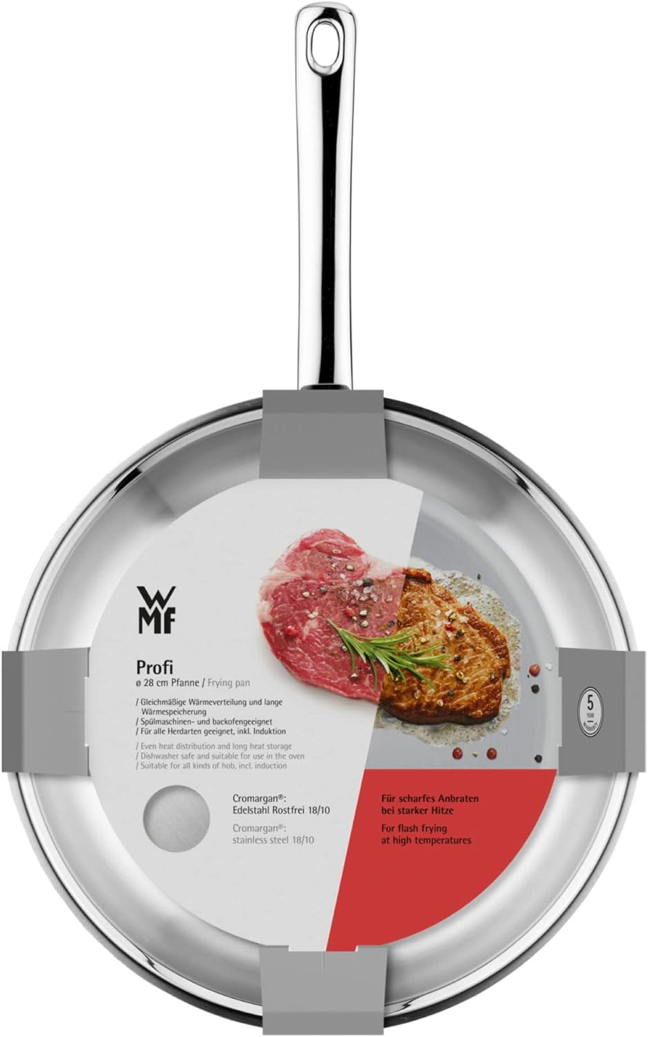 WMF Uncoated Profi Cromargan Frying Pan, Silver, 24 Cm image number 4