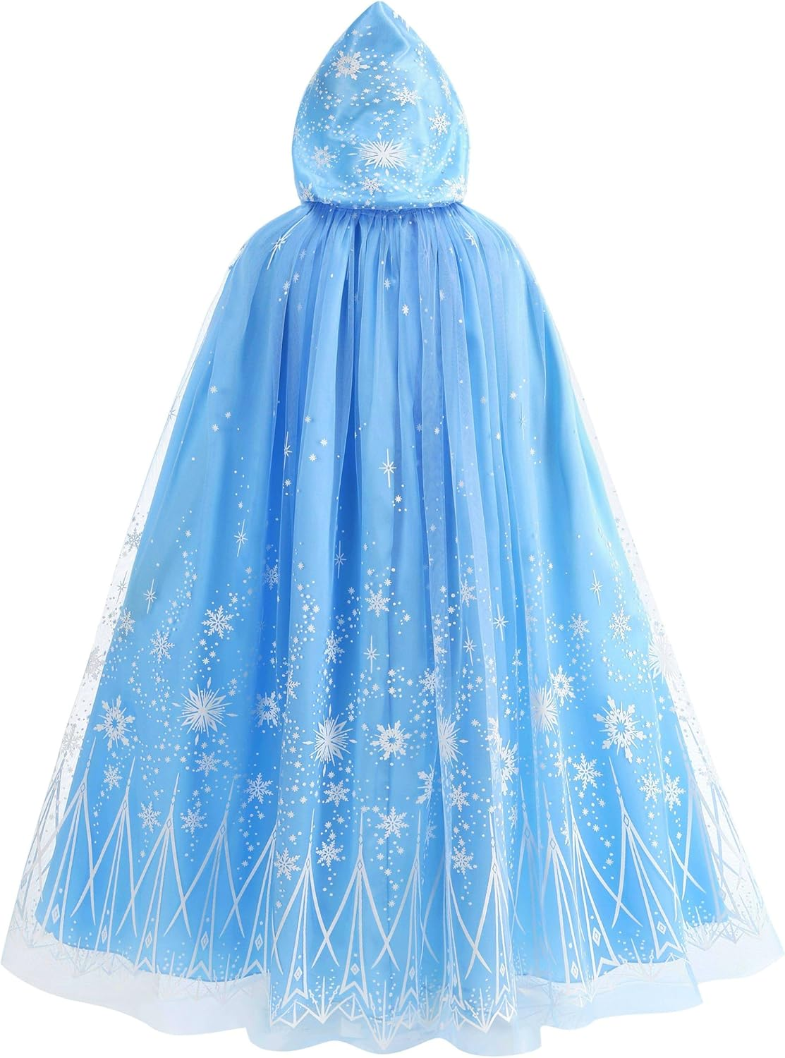 2022 Girls Luxurious Hooded Cape for Elsa Kids Princess Cloak Costume