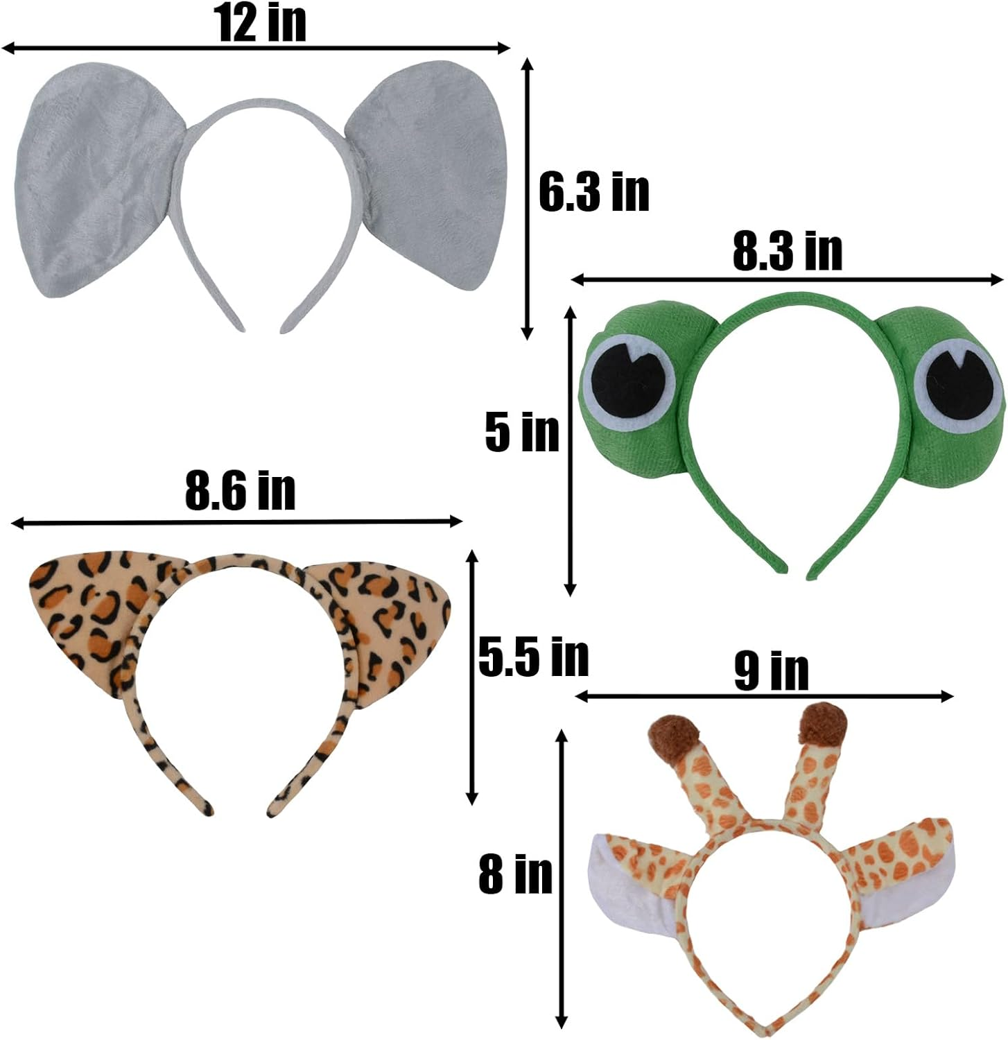 10 Pcs Zoo Animal Ear Costume Ear Hair Hoop,Costume Headwear image number 2