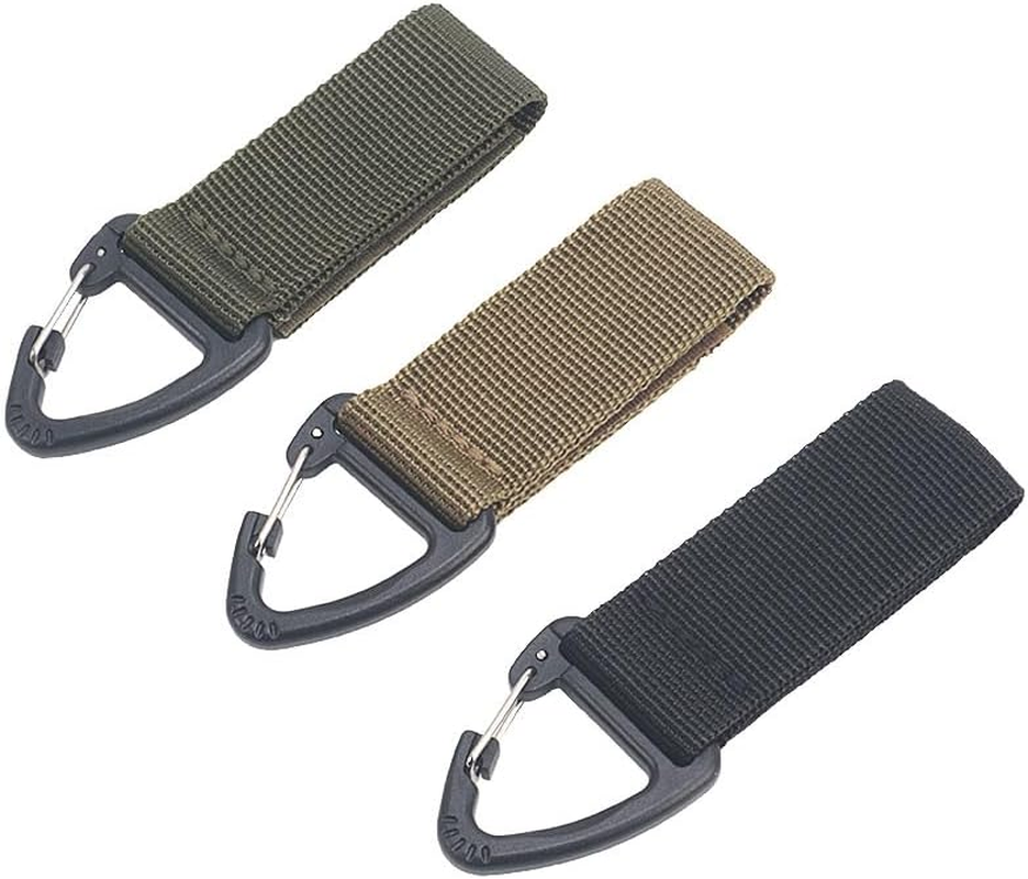 3Pcs Hanging Key Hook Clip Duty Belt Keeper with Tactical Holder Hooks Clamp Buckle Nylon Belt Clip Outdoor Buckle Strap Hunting Accessories Equipment image number 1