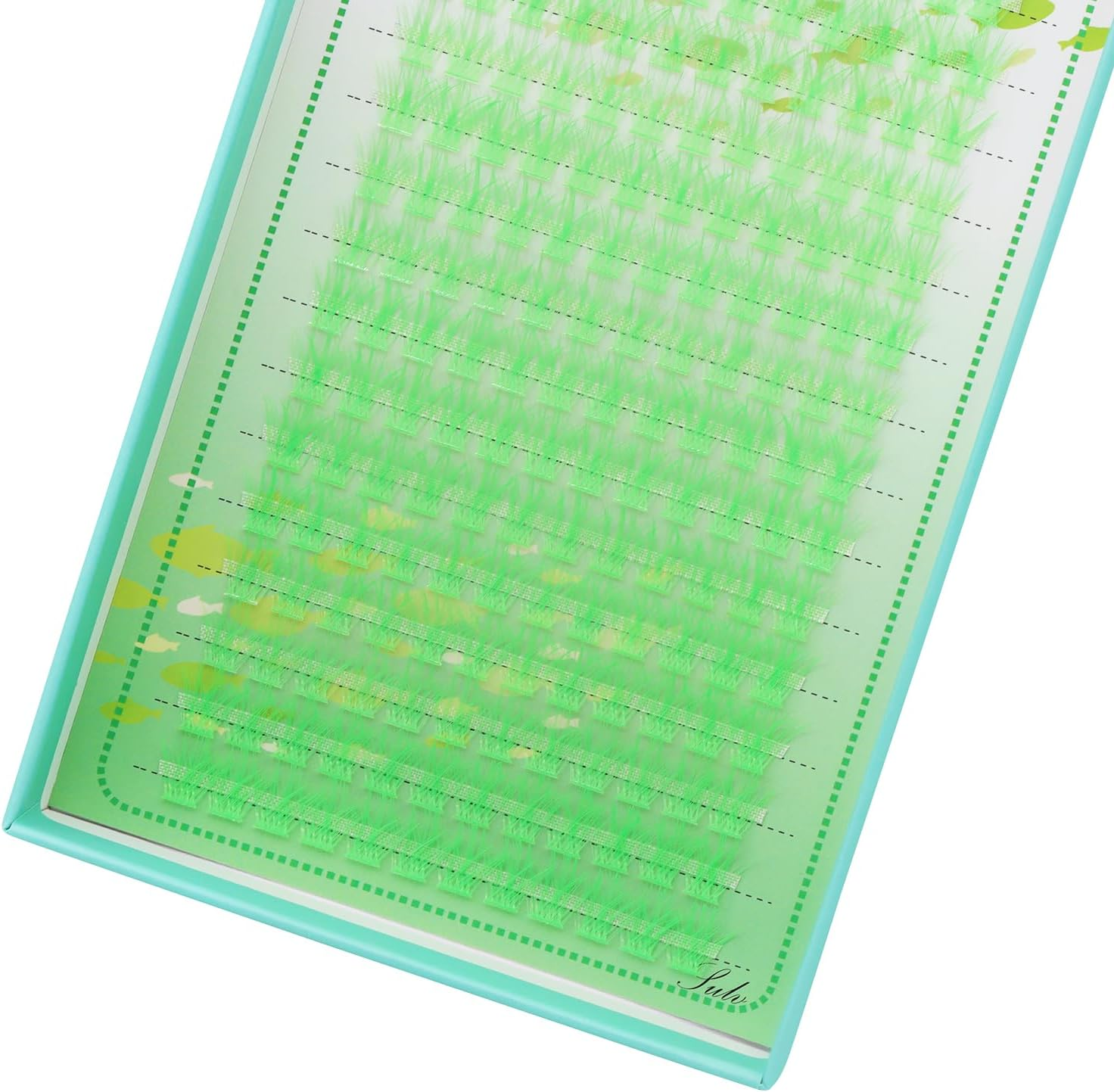 SULV Light Green Colored Lash Clusters 10-18Mm Eyelash Extension Cluster Lashes Individual Lashes 264Pcs Colored Lash Extensions D Curl Eyelash Clusters (Slc07-Light Green-10-12-14-16-18Mm Mixed) - Slc07-Light Green-10Mm image number 3