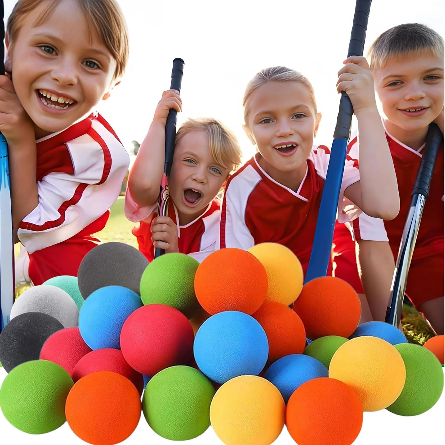 MYTOAU 20Pcs Foam Mini Hockey Balls for Kids Indoor Training, Indoor Hockey Training Floor Balls,2 Inch Colorful Soft Foam Balls,Soft Practice Ball,Soft Balls for Mini Stick Nets Party image number 6