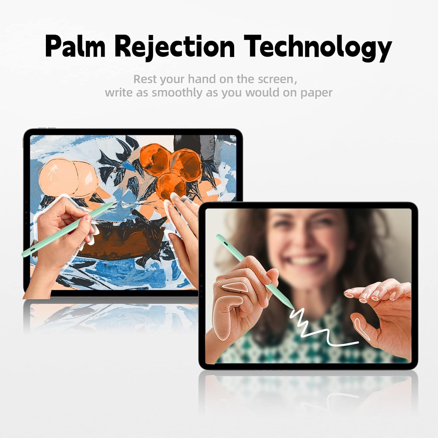 Stylus Pen for Ipad with Palm Rejection, Active Pencil 2Nd Generation Compatible with Apple Ipad Pro 11/12.9, Ipad 10/9/8/7/6Th Gen, Ipad Mini 5Th/6Th Gen,Ipad Air 3Rd/4Th/5Th Gen-Green - Black image number 3