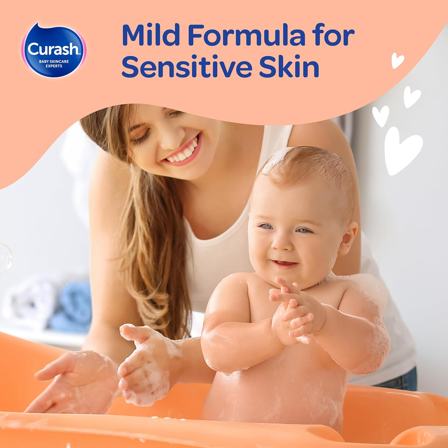 Curash Bath Time Pack - 1X Gentle Shampoo & Conditioner (400Ml) + 1X Head to Toe Wash (400Ml+ 1X Simply Water Wipes (80 Pk) | Safe & Hypoallergenic for Sensitive Skin | Ideal for Newborns & Toddlers image number 2
