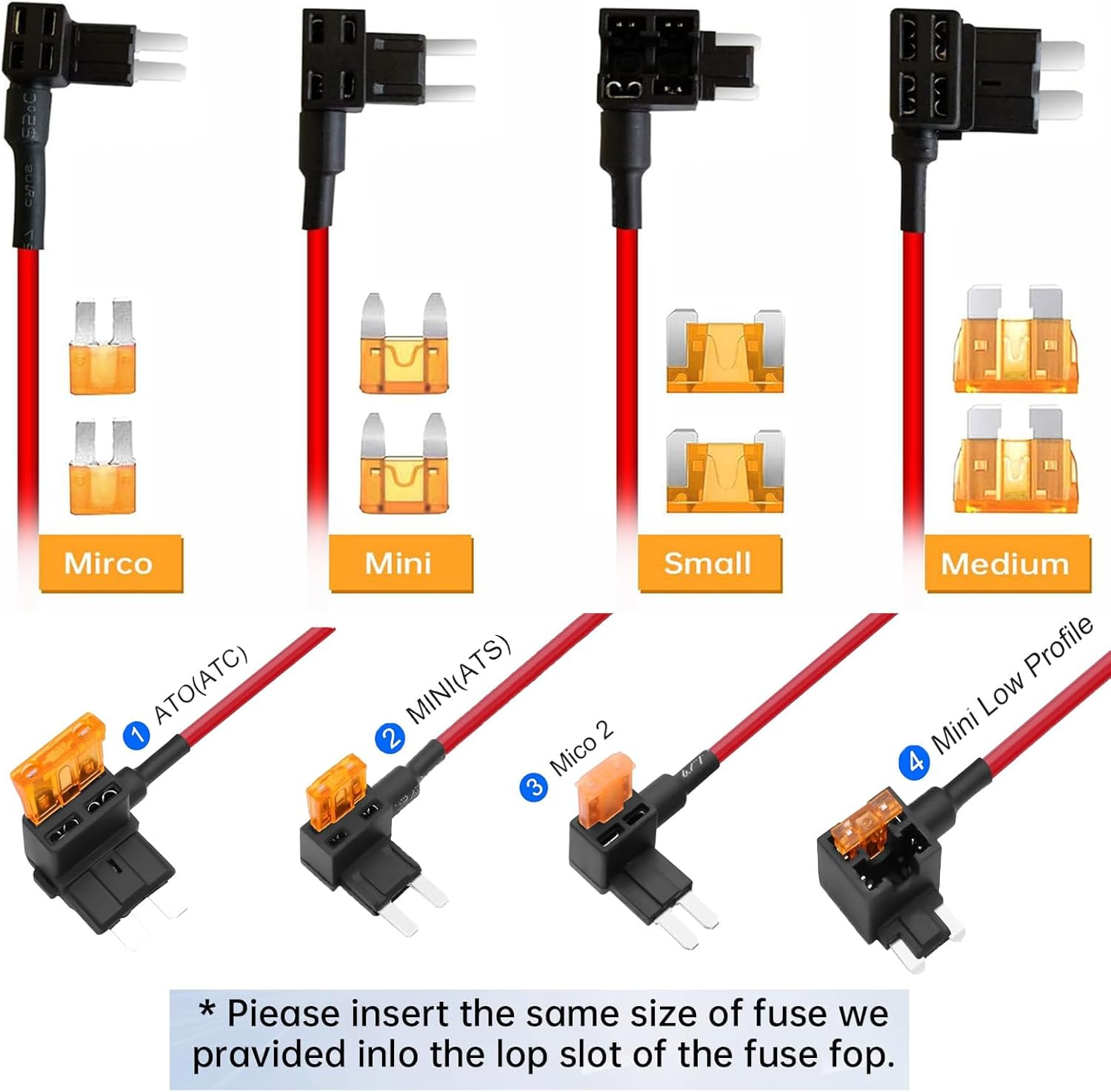 ACC Dash Cam Hardwire Kit with Voltage Indicator, Low Voltage Protection, 12V-24V to 5V USB-C Power Port, 24/7 Parking Mode, 3-Core Cable, Includes 4 Types / 8 Adapters & 6 Fuses for Dash Camera, GPS image number 1