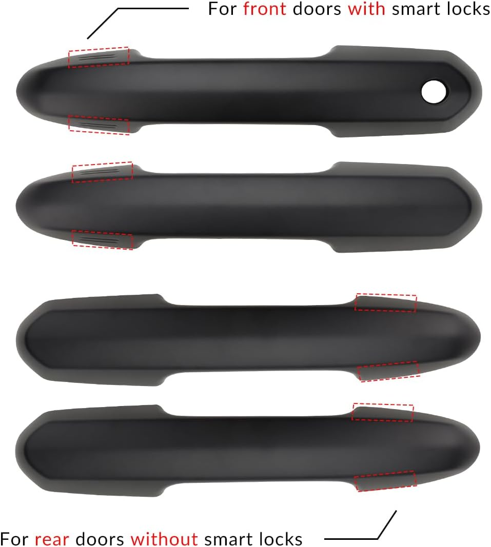 DLOVEG Upgraded Snap-On Door Handle Cover Compatible for 2019-2024 2025 Toyota Rav4 Accessories for Highlander 2020-2024 2025 No Adhesive Black Handle Protectors Matte Black
