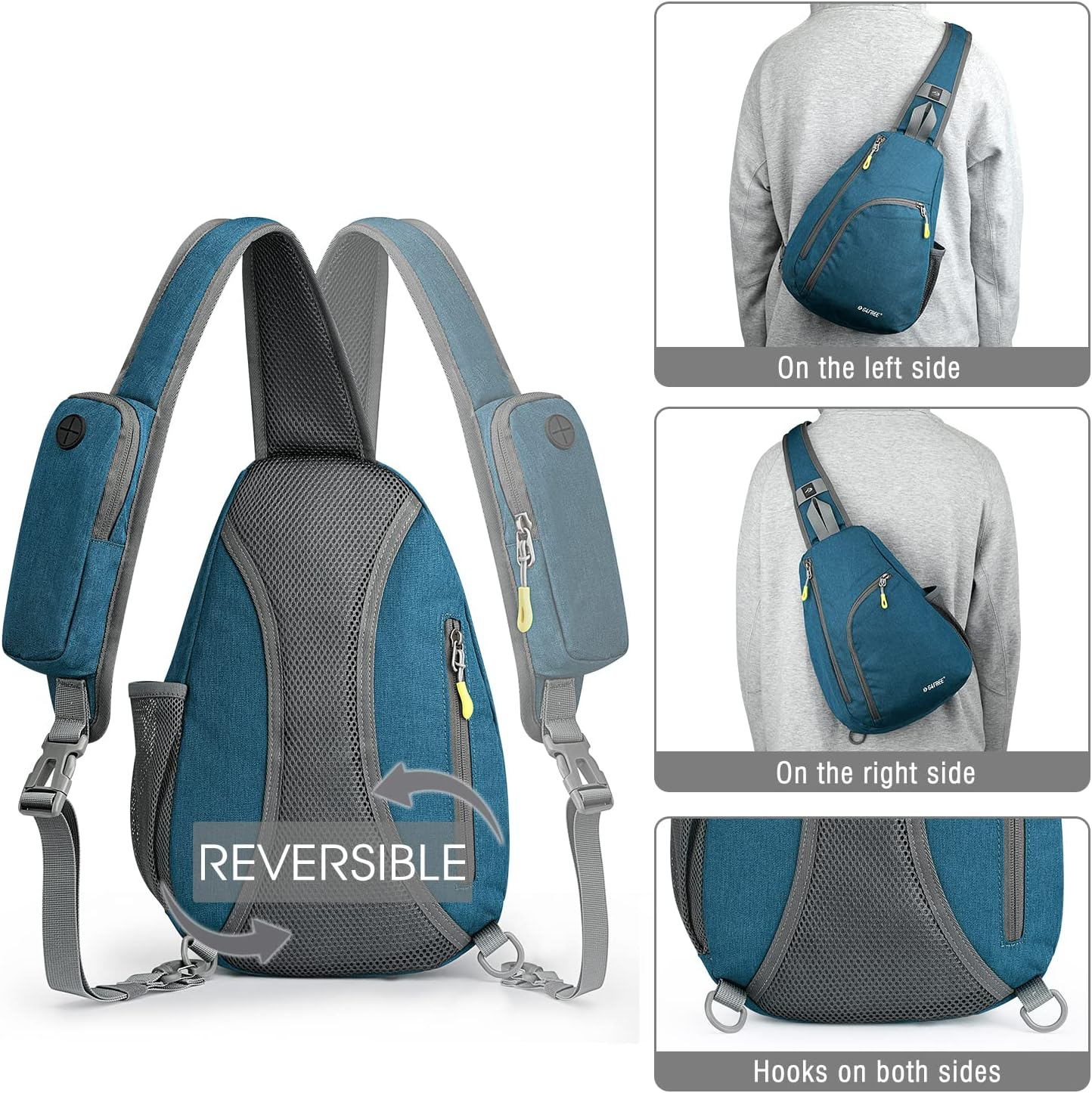 G4Free RFID Sling Bag Crossbody Backpack Casual Chest Shoulder Daypack Gym Bag for Hiking Travel 7L - Gray image number 6