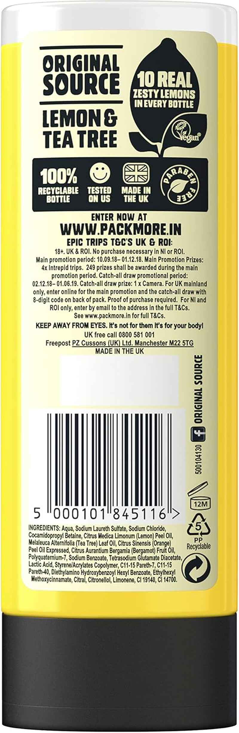 Original Source Lemon and Tea Tree Shower Gel, 250Ml image number 1