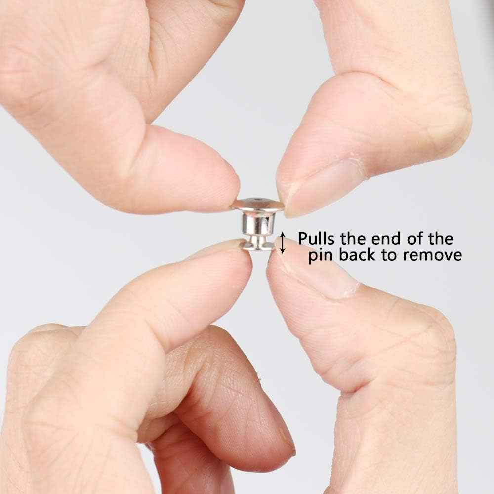 40 Pieces Metal Pin Backs Locking Pin Keepers Locking Clasp with Storage Case - C Colorful image number 7