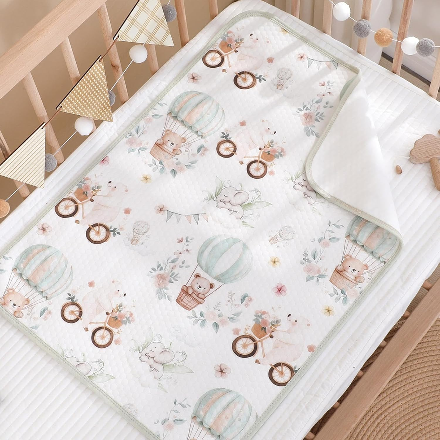 Diaper Changing Mat, Toddler Bed Sheets, Washable Bassinet Pee Liner Mat with Soft Waterproof Layers, Ideal for Potty Training, Bedwetting Solutions, Nursery Setup, Overnight Baby image number 4