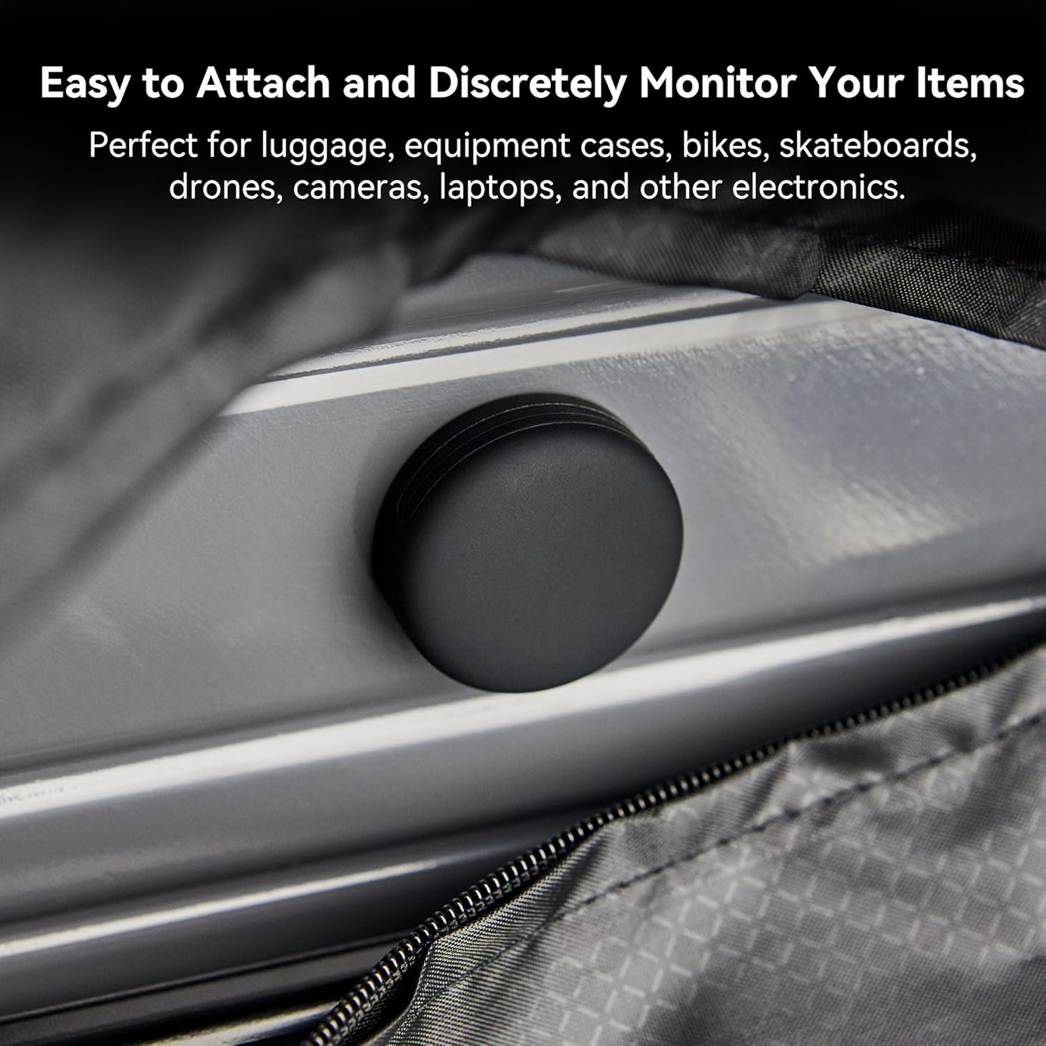 [2 Pack] for Airtag Holder, Case with Ultra Adhesive Sticker, Airtag Silicone Sticker Mount for Bike Wallet TV Remote Drone Camera Luggage Hidden (Black) image number 4