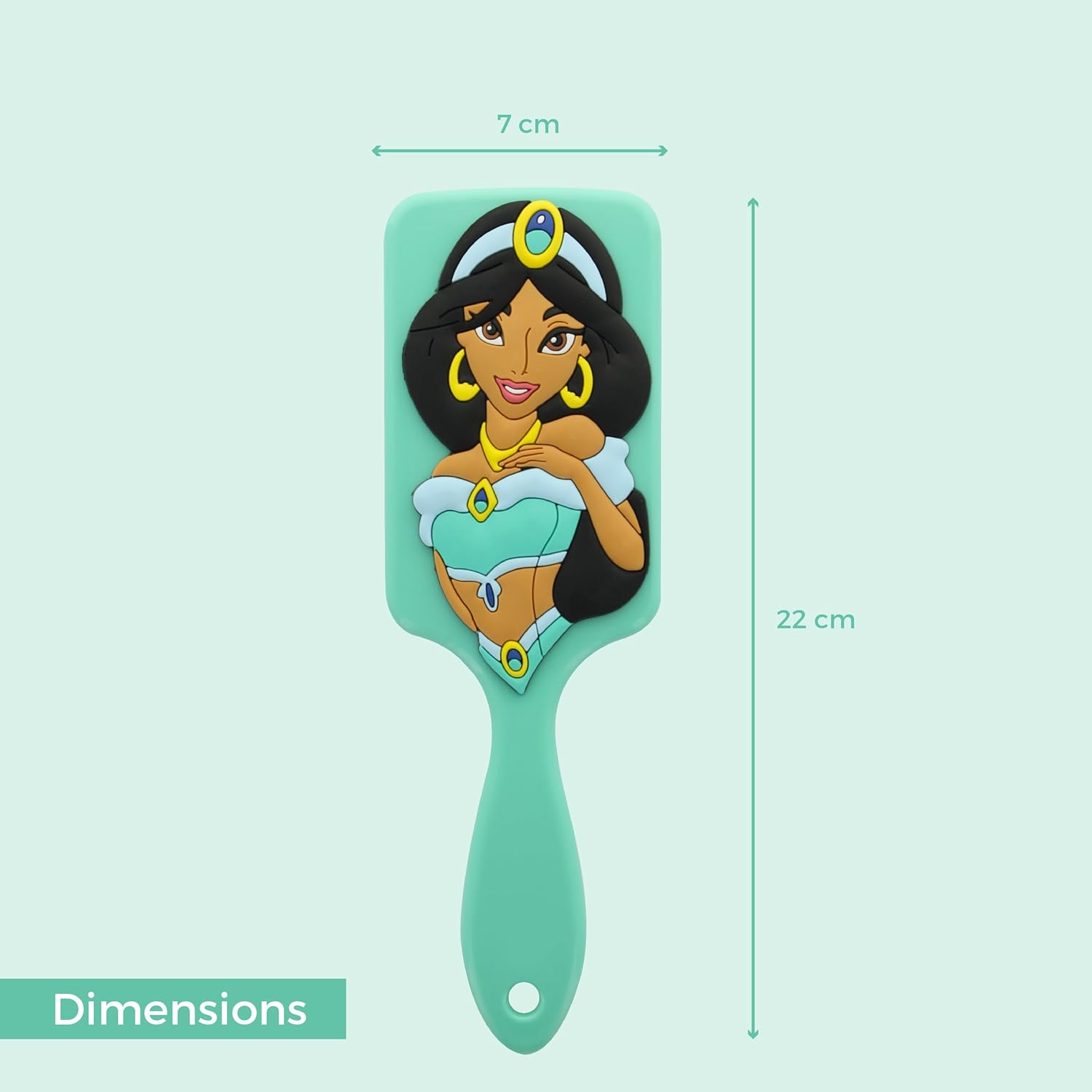 Disney Princesses - 3D Jasmine Silicone Hair Brush - Princess - All Hair Types