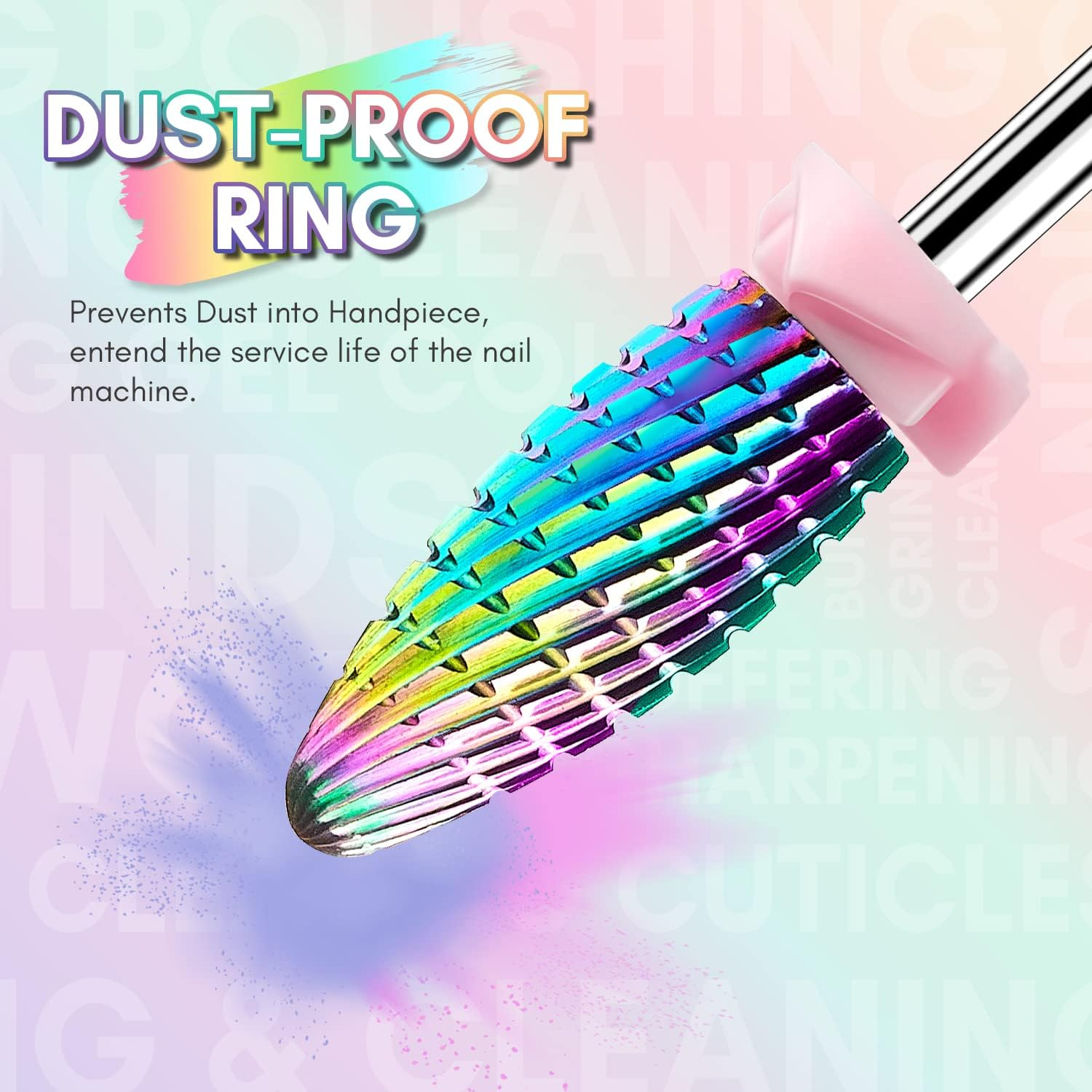 Makartt Nail Drill Bits Set, 10Pcs Tungsten Carbide, Remove Acrylic Poly Nail Gel Nail Polish B-36, 3/32 Inch for Acrylic Gel Nails Cuticle Manicure Pedicure image number 3