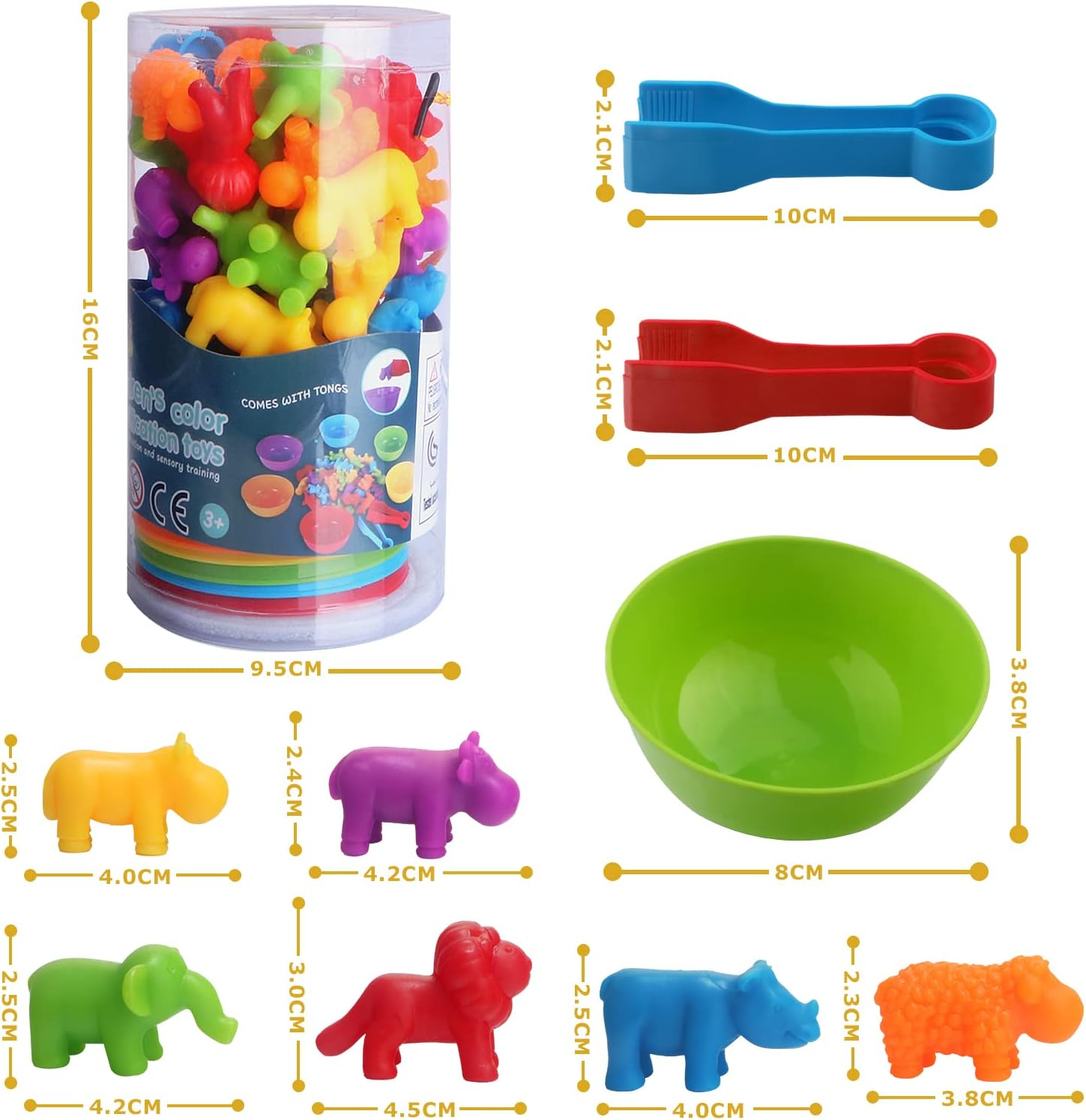 GIGITIGER Counting Animals Matching Game with Sorting Cups, Montessori Sorting & Counting Toys, Preschool Color Learning Toys for 3 4 5 Years Old Girls Boys,Educational Toy for Toddler (36 Animals) image number 4