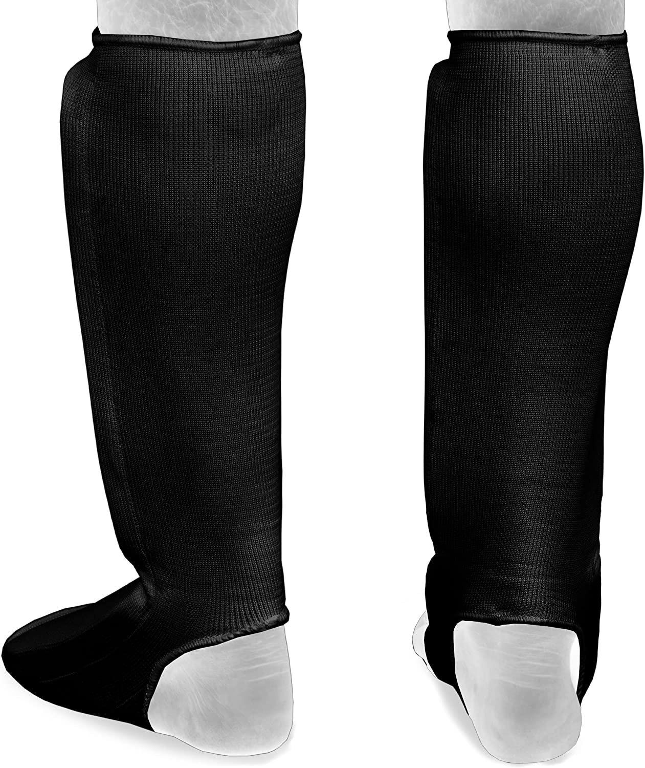 MMA Shin Instep Thick Padded Guard - Shin Instep Guard (Pair) Elasticated-Cotton Ideal for Martial Arts, Boxing, Taekwondo and Karate image number 3