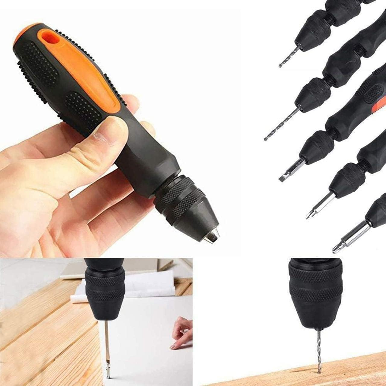 KEWAYO Pin Vise Hand Drill Bits, Precision Hand Drill Bits Rotary Tool, Adjustable Pin Punch Tool with Chuck Capacity 0.5-8Mm, Suitable for Wood, Manual Work DIY, Jewelry, Plastic Model Making image number 4