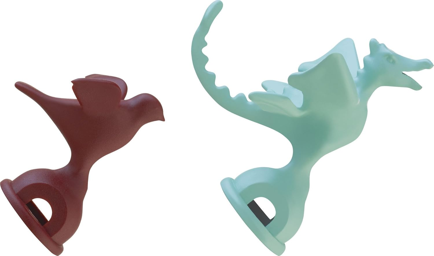Alessi Set of Two Whistles in Pa, Red/Light Green