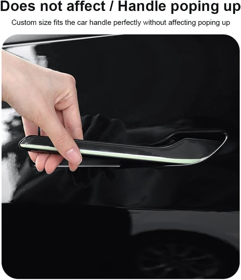 4PCS Car Door Handle Protector Stickers Anti-Scratch Car Door Handle Cover Guard Door Handle Wrap Kit for Tesla Model 3 Model Y 2019-2022 (Luminous) image number 1