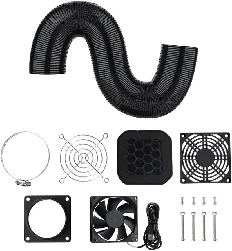 Exhaust Fan, 3D Printer Enclosure Fan Kit, Portable Exhaust Fan Hood Smoke Filter Extractor, Eliminate Odors Dustproof Isolate Noise Wtih Switch and Filter for Anycubic/Elegoo/Creality