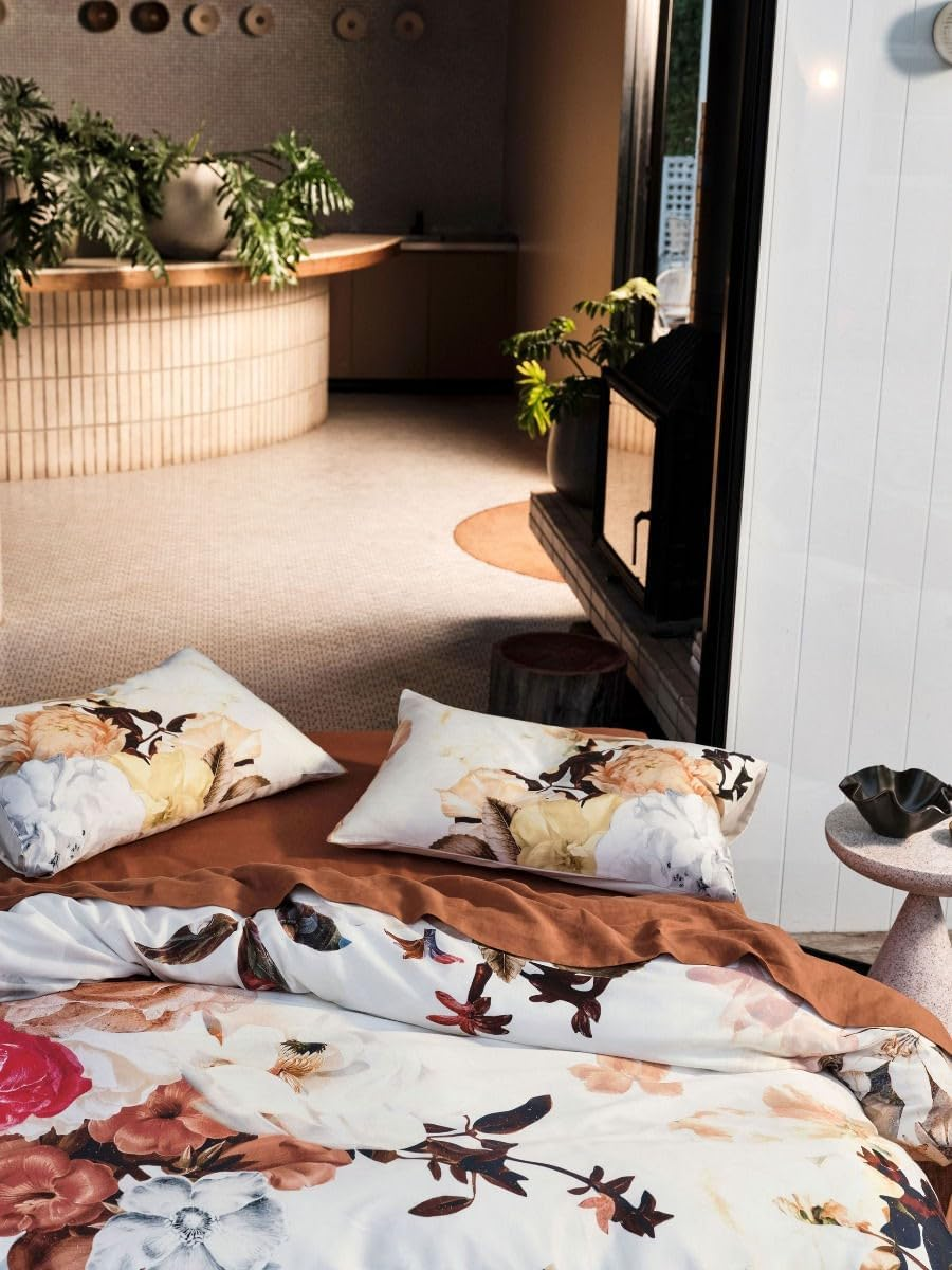 Linen House Primavera Quilt Cover Set, Caramel, Double Bed image number 1