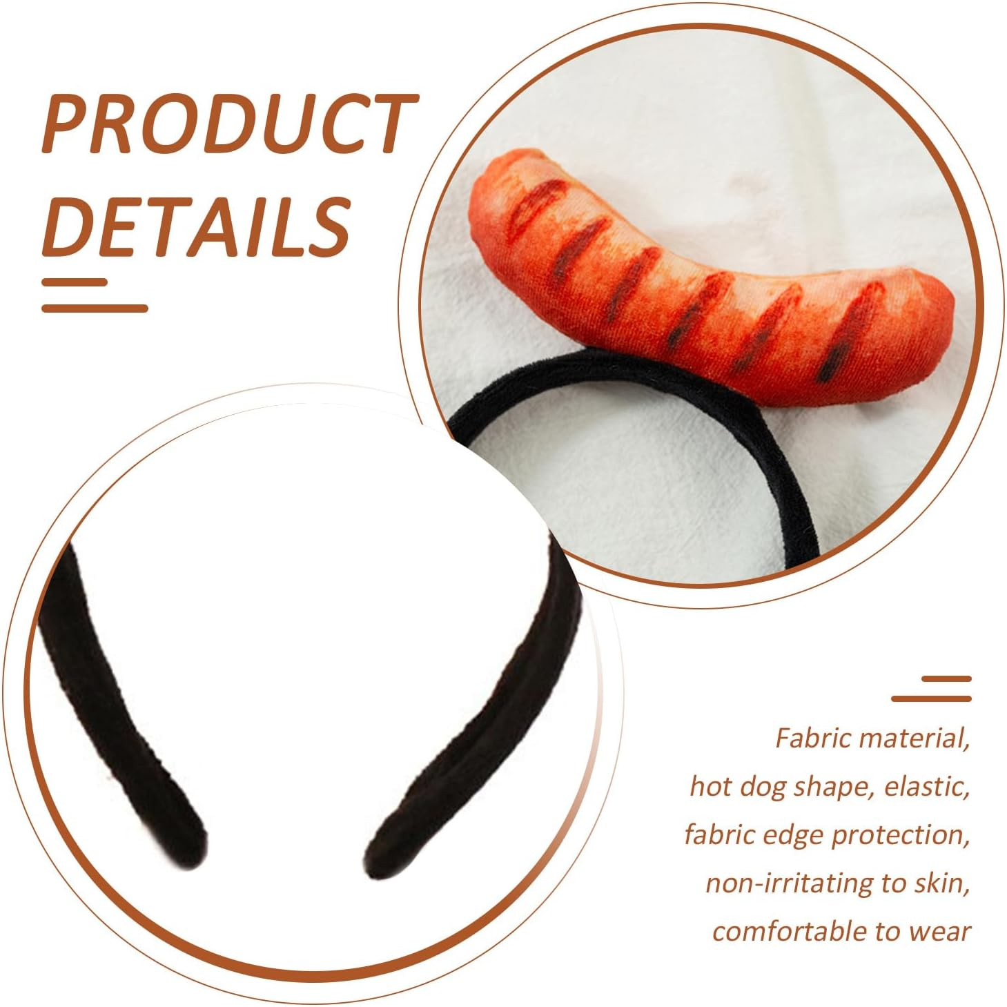 2 Pieces Hot Dog Headbands, Funny Simulated Headbands, Funny Food Headbands, Party Clothing Accessories. image number 2