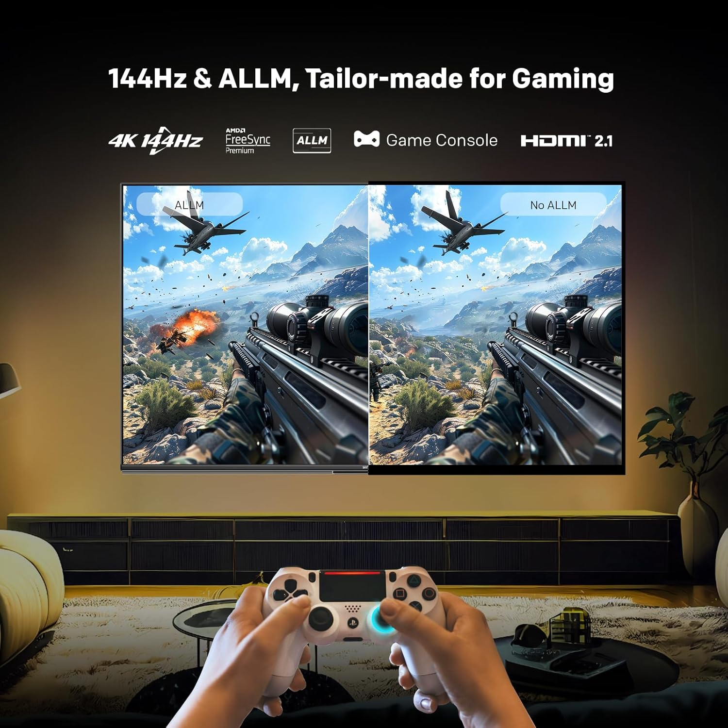 SKYWORTH 65" X8700G Magicsound Google TV, 144Hz UHD Qd-Mini LED, 2.1.2 Sound, Built-In Subwoofer, Dolby Vision+Atmos, Gaming TV, Find-My Remote image number 4