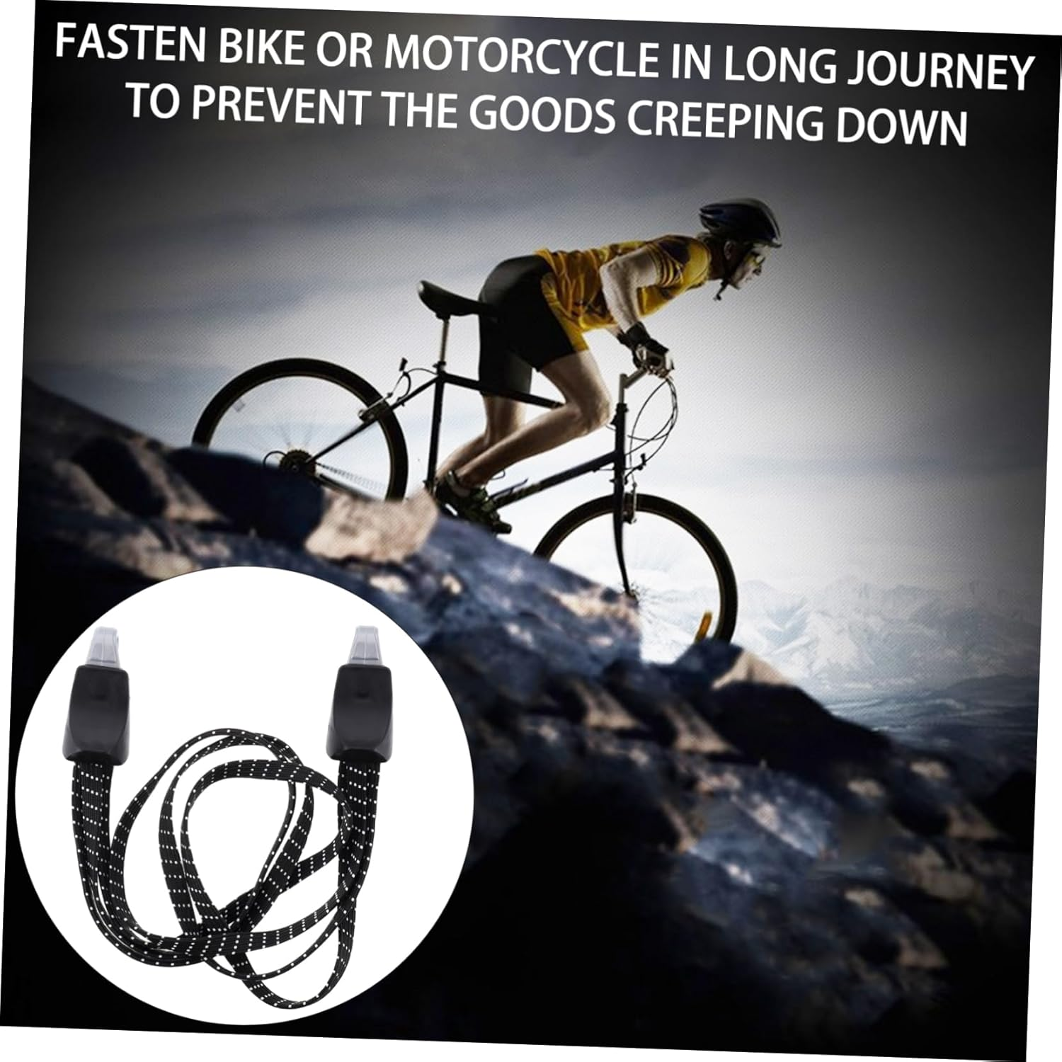 WRITWAA 5Pcs Bike Luggage Strap Elastic Straps for Pannier Bag Ratchet Tie-Down image number 3