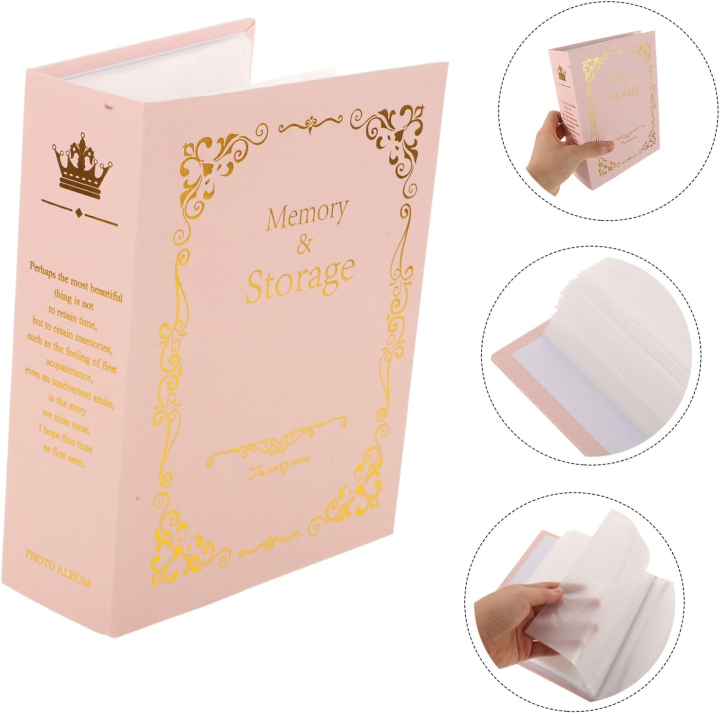 Cabilock Classic European Design Photo Book Gold-Stitched Cover for Family Photo Albums Cherished Memories image number 4