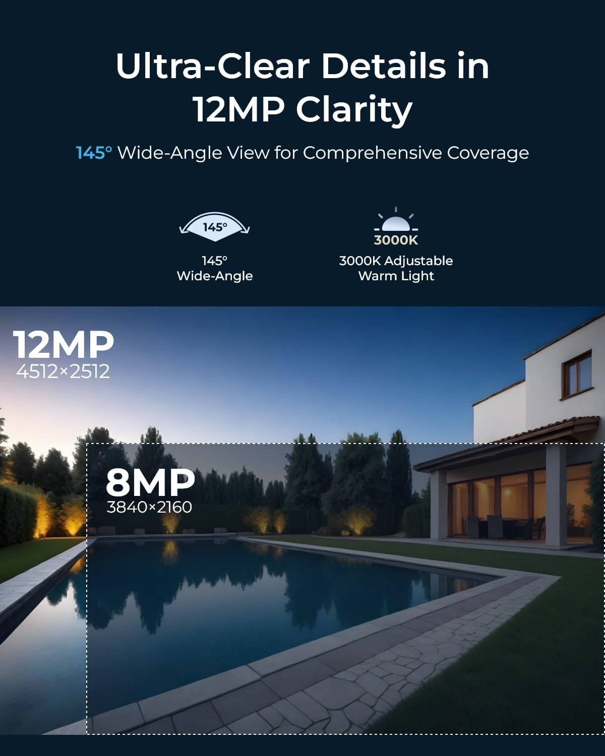 Reolink 12MP 8CH Poe Security Camera System with IK10 Vandalproof, 4Pcs Dome Poe Cams Outdoor, Spotlights Color Night Vision, Built-In 2TB HDD, Smart AI Detection, Two-Way Talk, RLK8-1200V4 image number 3