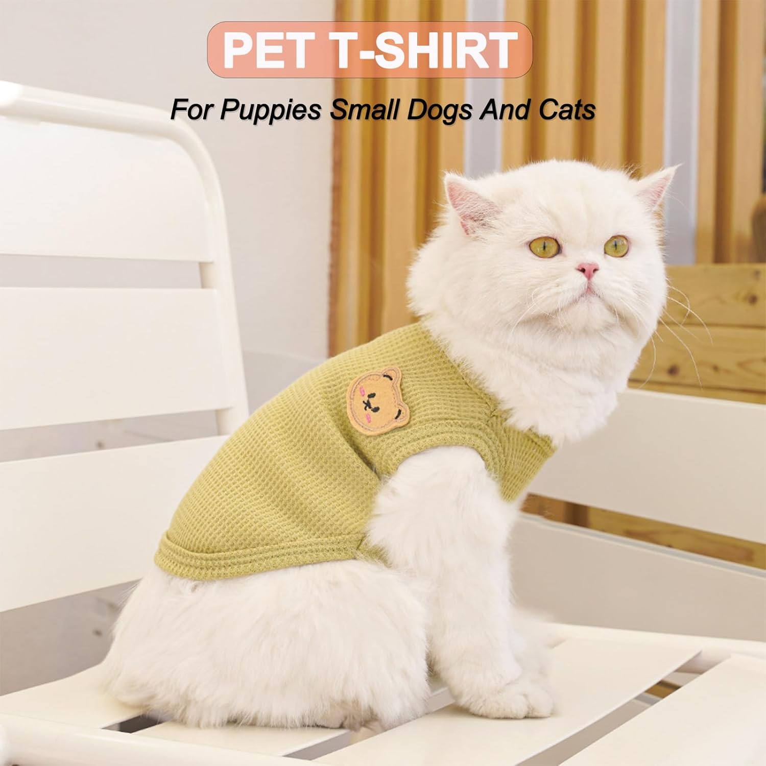 3-Pack Dog Knitted Jumper T-Shirt, Summer Breathable Cotton Shirts, Dog Soft Tank Top, Sleeveless Vest Dog Tee Shirt for Mini Dog, Small Dog and Cat Clothing, Bear XL image number 2