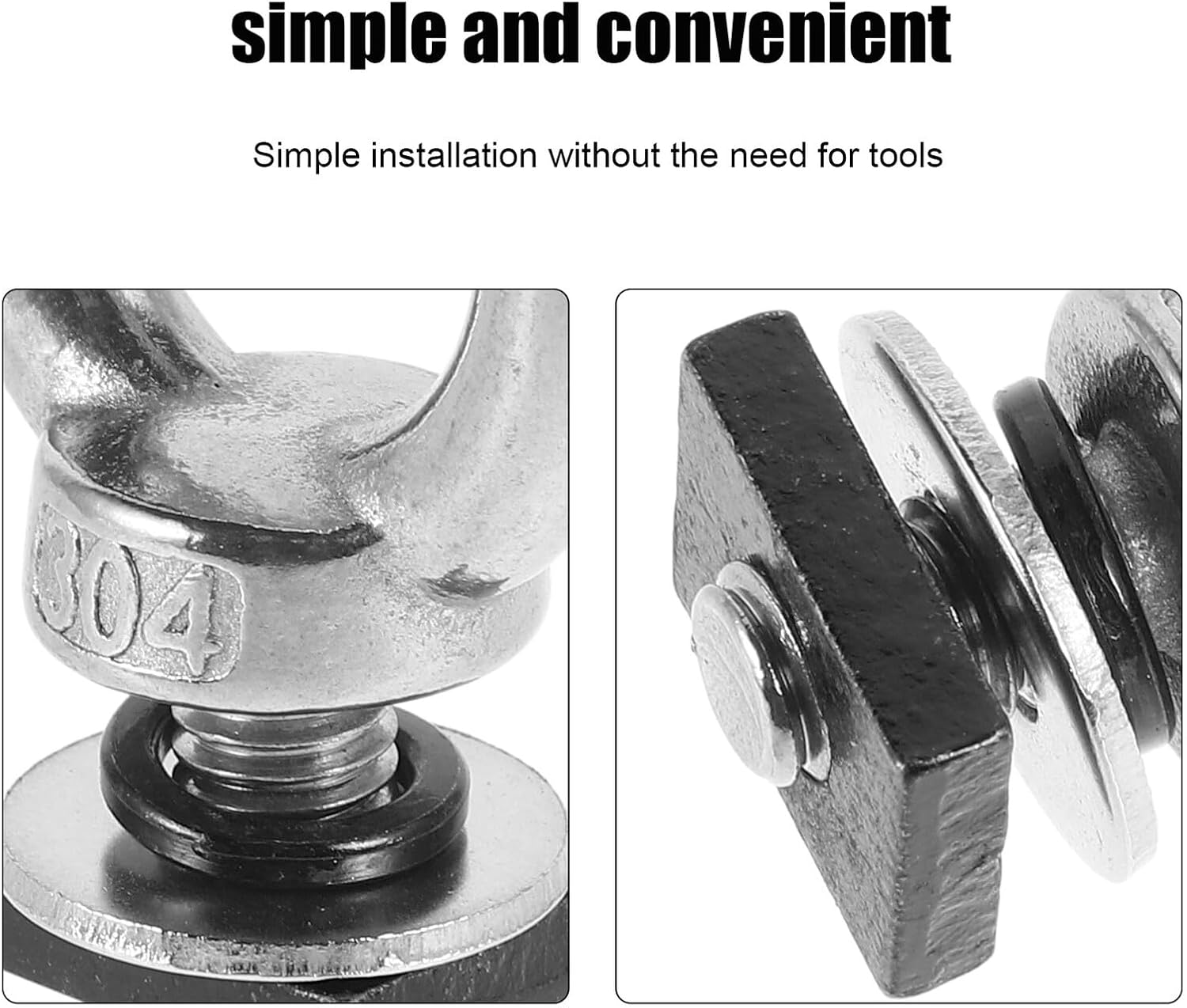 Roof Rack T Slot M8 Tie down Anchor Bolt Stainless Steel Eye Ring for Trailer Tie down Accessories and Roof Top Tent Mounts image number 5
