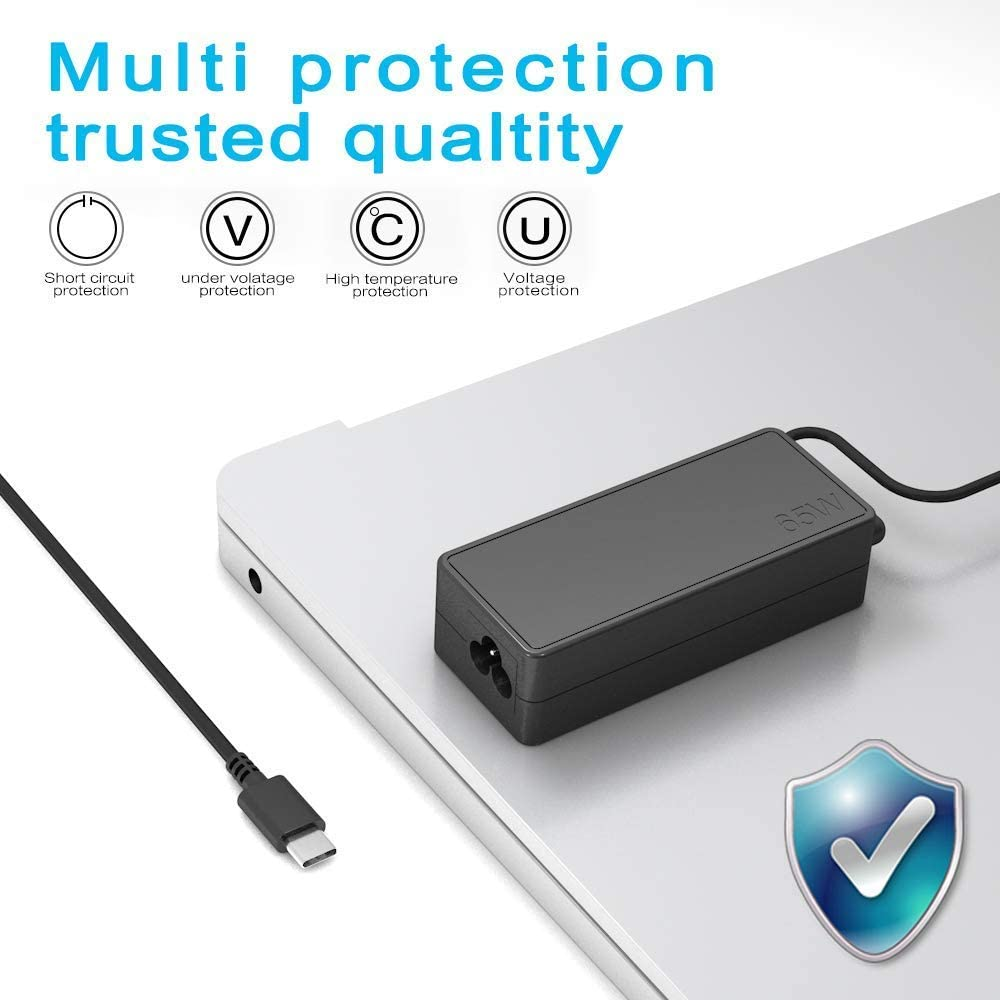 Llamatec 65W 45W USB-C Laptop Charger, 65W USB-C Charger, 65W Type C Laptop Charger, 65W USB C Power Adapter for Lenovo Thinkpad E480 E490 E580 E590 T480 T480S T490 T490S T495 T495S T580 T590 L380 L480 L580 Yoga 910 920 80VF 80VG Notebook and More Power Supply image number 6