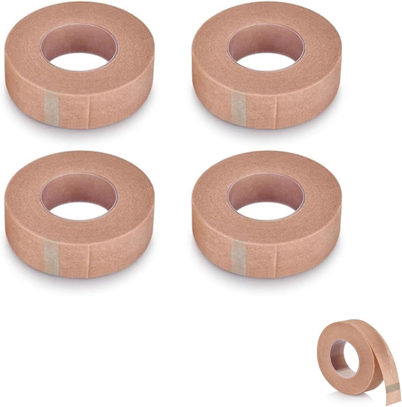 Roczential Medical Tape PE 3M Micropore Tape , 4 PCS Surgical Tape , Breathable and Flexible Nose ,Tape for Wound Injuries , Swelling Sports , Dressings Rhinoplasty Recovery Eyelash Extensions (1.25 * 910Cm) image number 6