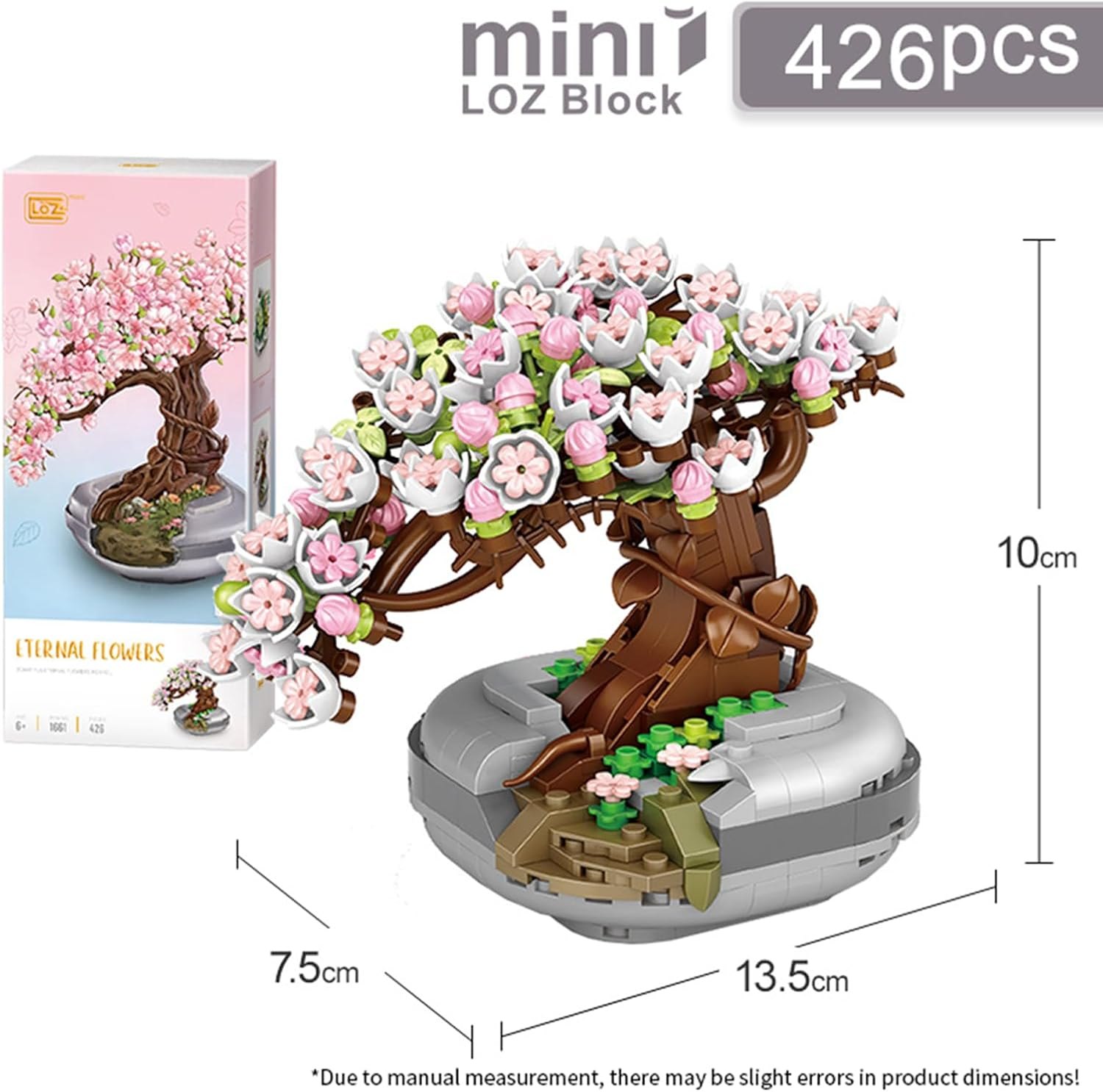 Cherry Blossom Bonsai Tree Building Set &ndash; 426Pcs Botanical Mini Model Kit, Flowers Sakura Botanical Mini Building Kit, Collection Toys Gifts image number 1