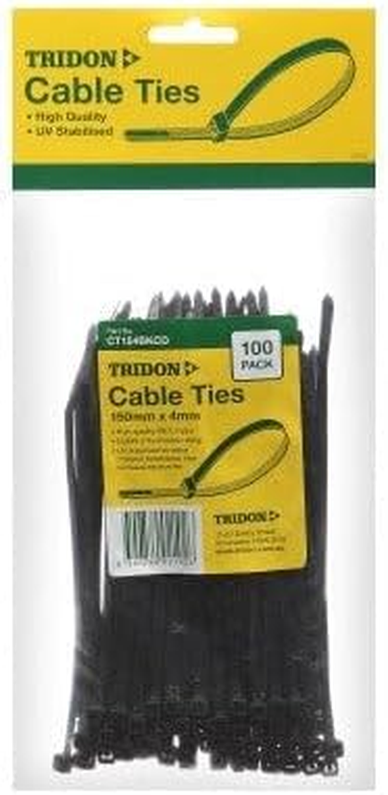 Tridon Cable Tie Black 150 X 4Mm 25 Pack CT154BKCD-25