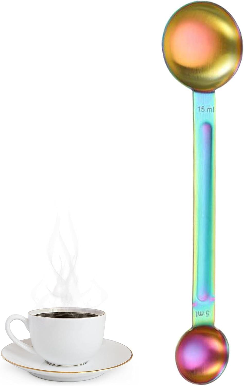 Coffee Scoop, Ground Coffee Tamping Tool for Barista Coffee Bean Long Handle Tablespoon Fits Coffee Container for Ground Coffee for Coffee, Tea, Sugar and Milk Coffee Machine Accessories image number 4