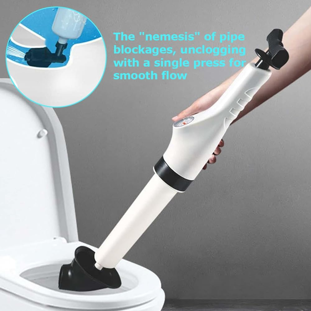 Toilet Plunger Unblocker, with Toilet Unclogging Head,Sink Drain Plug and Pump; Powerful Electric Dredge Equipment, High Pressure Drain Unclogging Tool, Multi-Purpose Air Pump Plunger image number 4