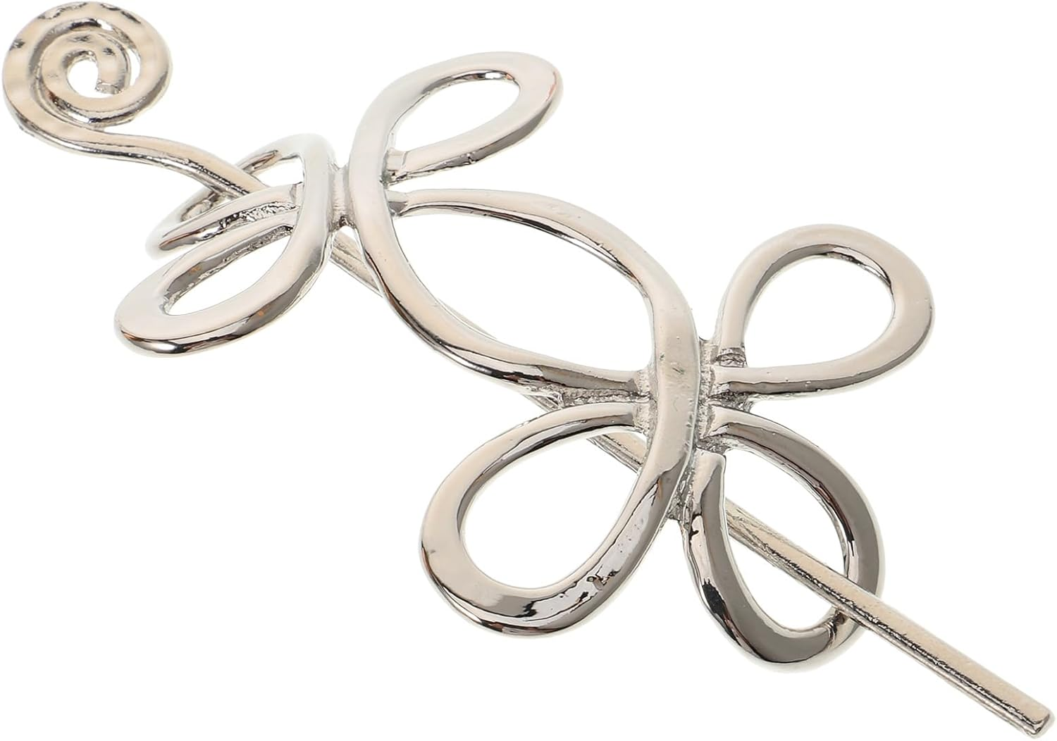 FRCOLOR Pack of 3 Celtic Hair Clips for Thin Hair Silver Celtic Hair Clips with Celtic Knot Celtic Hair Clips for Women Hair Clip with Rod Women'S Feather Hair Fork image number 4