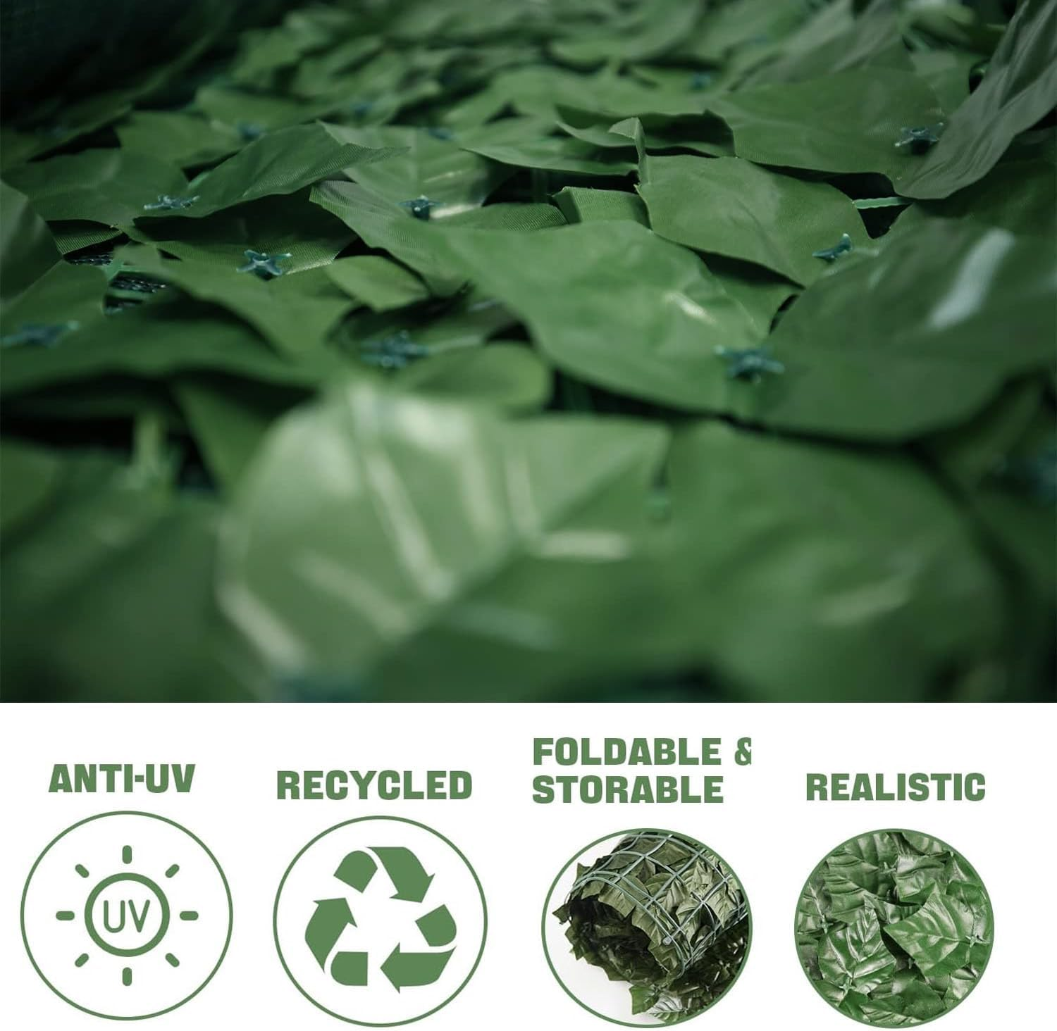 Lxcshljx Artificial Ivy Privacy Fence Screen, 118X40 in Artificial Hedges Fence, Faux Ivy Vine Leaf Greenery Wall Screen, Trellis Fence Leaves Covering Panels for Outdoor Porch Garden Patio Decoration image number 2