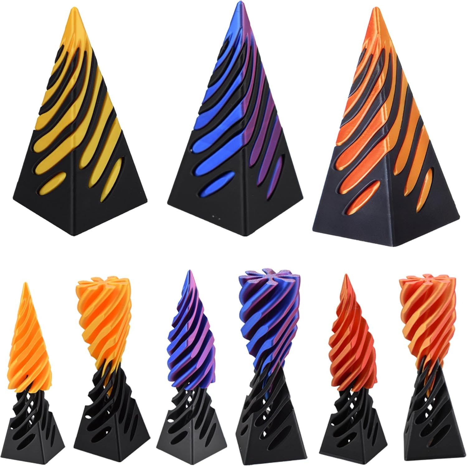 3D Spiral Cone Fidget Stress Relief Toys Suitable for Young People ( 6 Cones )