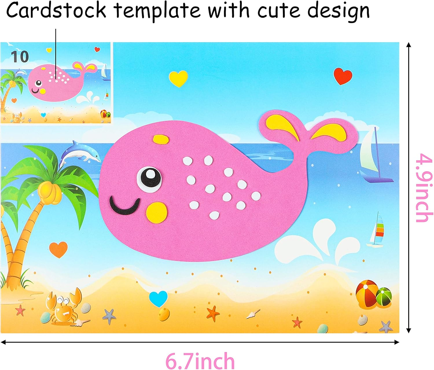 MALLMALL6 20Pcs Mosaic Sticker Art Kits for Kids Toddler Unisex image number 3