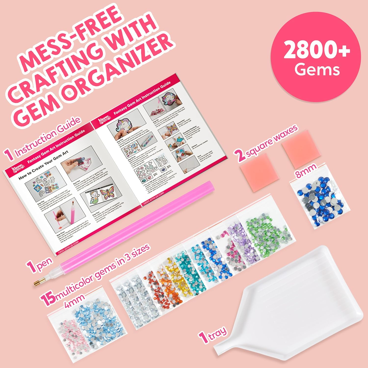 16 Projects Gem Painting, Kids Diamond Gem Painting Kit with 5D Gem, Arts and Crafts for Girls Ages 6-12, Gem Craft Activities Kits, Premium Art Gift Ideas for Girls Ages 6, 7, 8+ image number 2