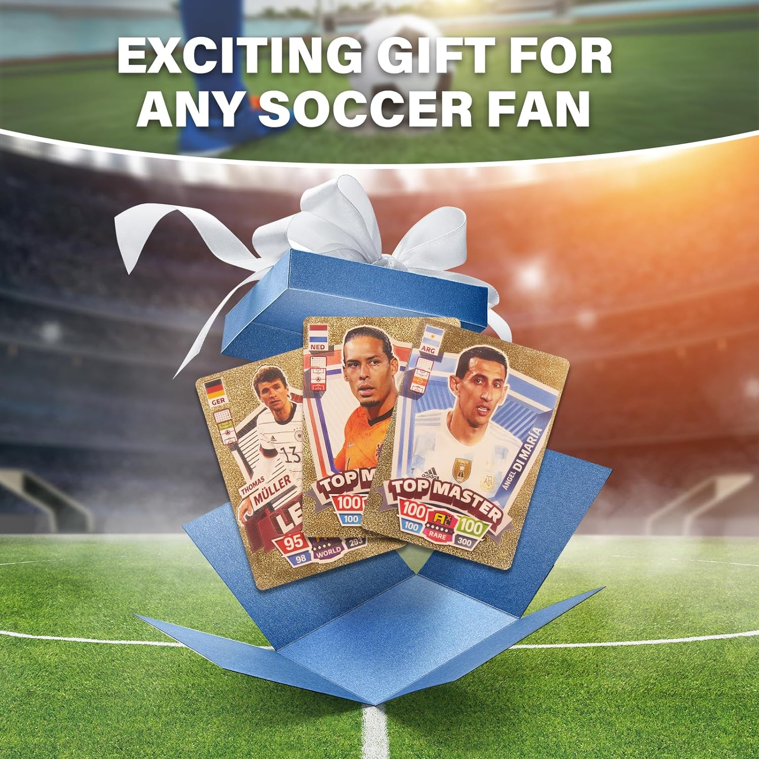 2022/23 World Cup Soccer Star Card - 55 Cards per Box, Value Box, Collection Card, No Duplication, Not Original (Gold)